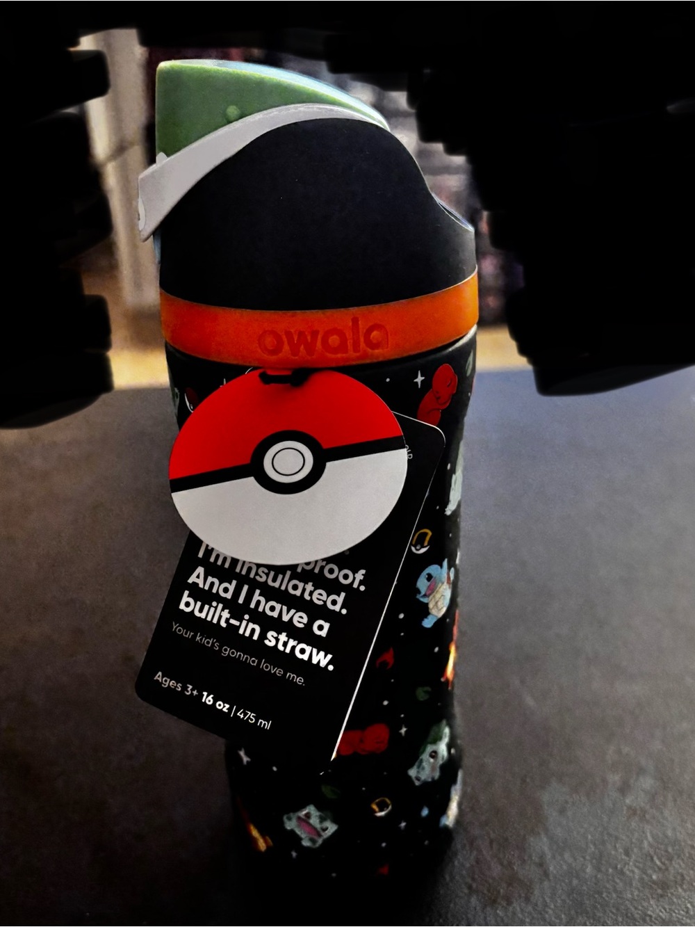 Owala Pokémon Stainless Water Bottle - Navy with Multi-Color Characters - Picture 2 of 3